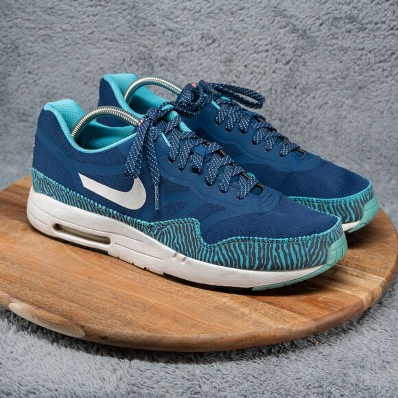Nike Air Max 1 PRM TAPE Brave Blue & Summit White Zebra Sz 11 599514-410 Mens - Picture 1 of 7